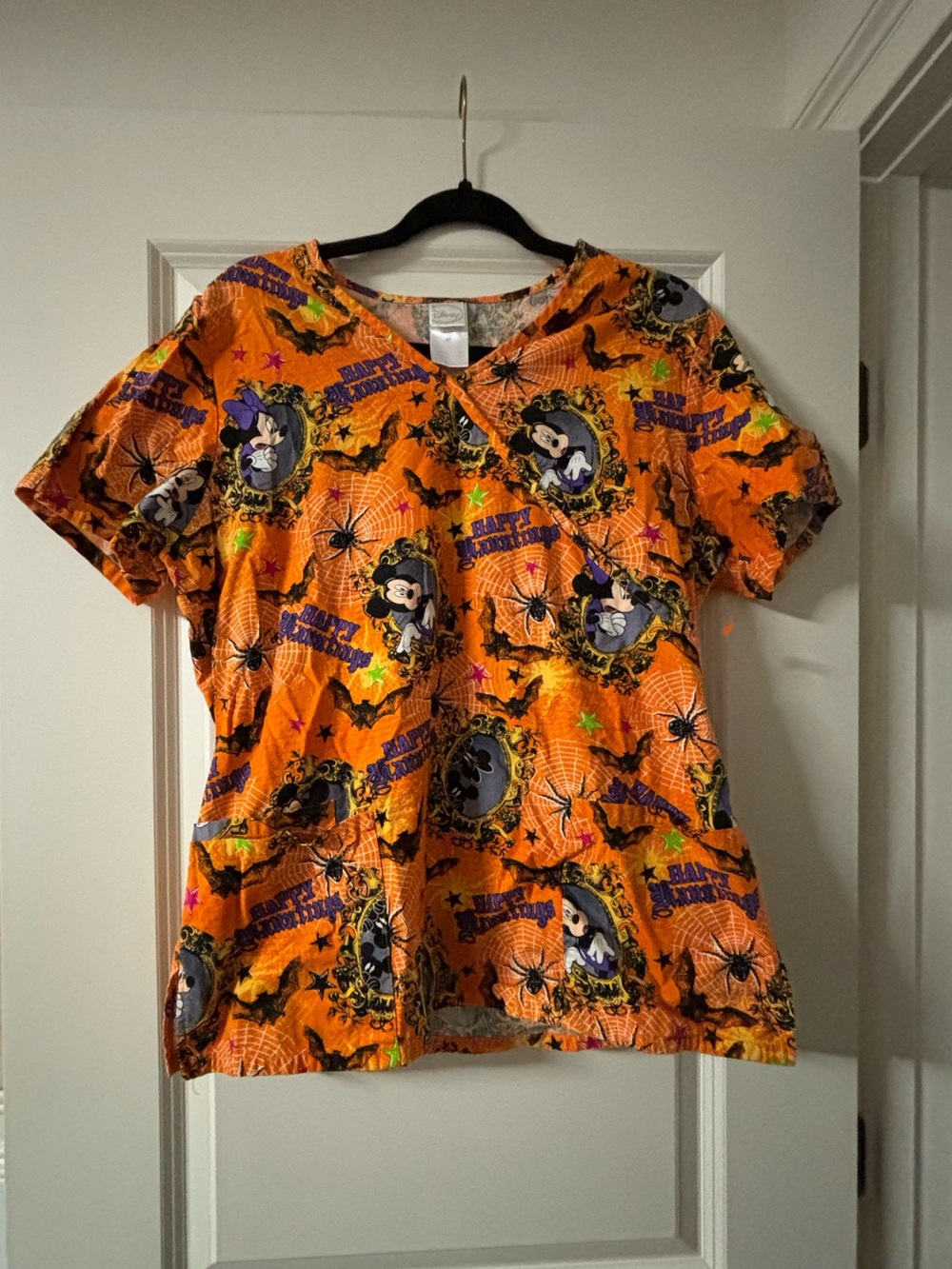 Disney’s Mickey’s Haunted House Scrub Top M